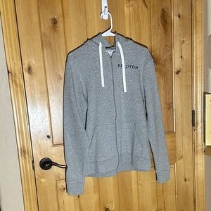 Peloton Heather Gray Hoodie with White Accents Denver